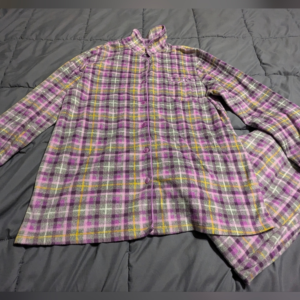 CELESTIAL DREAMS Womens Pajama set - Purple and Yellow Plaid size Large 12-14 - Picture 8 of 14